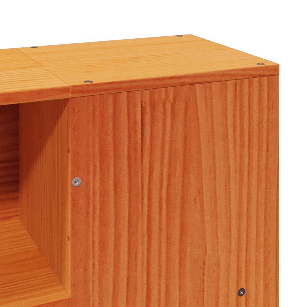 Letto Libreria senza Materasso Marrone Cera 160x200 cm in Pino