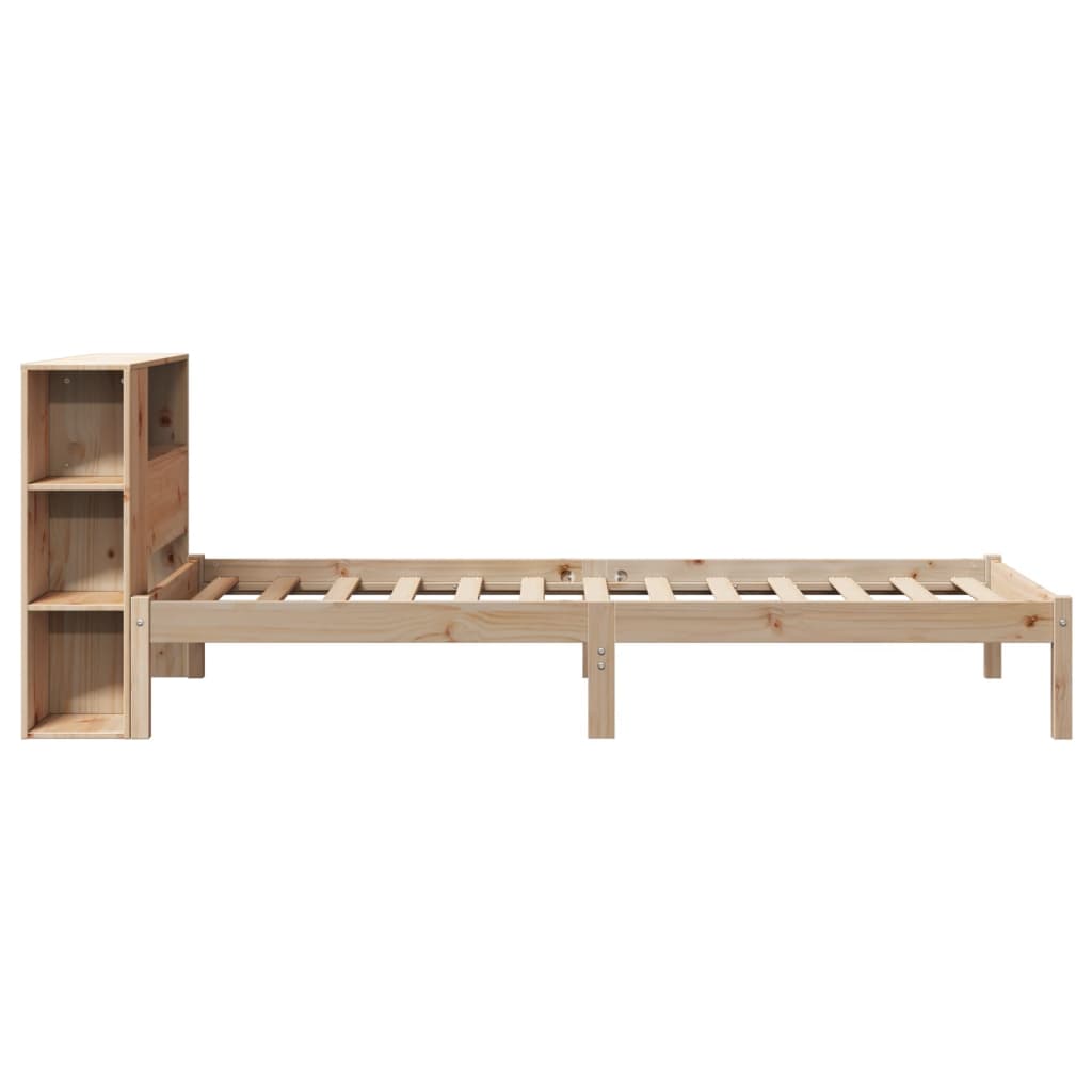 Giroletto con Libreria senza Materasso 75x190 cm in Legno Pino