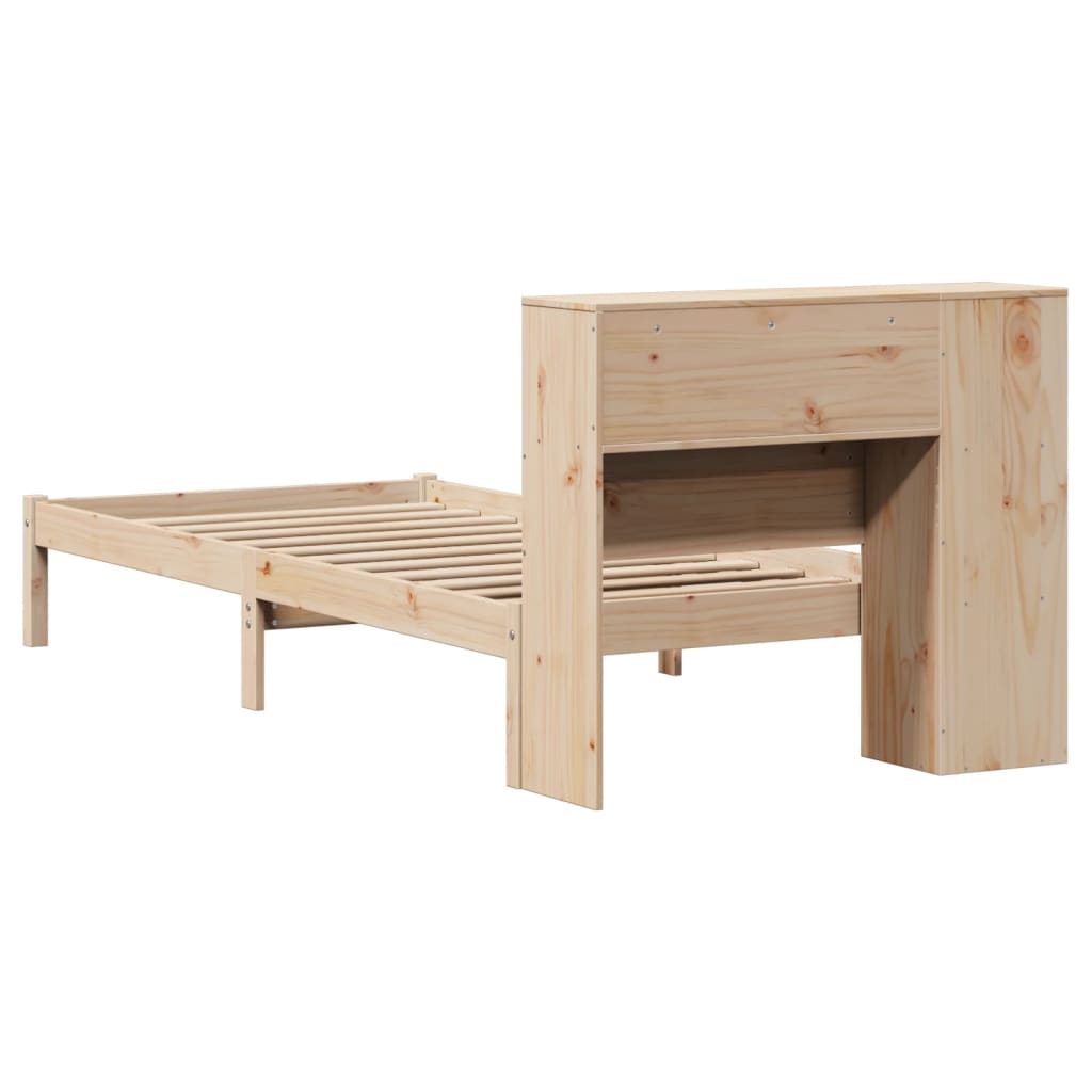Giroletto con Libreria senza Materasso 75x190 cm in Legno Pino