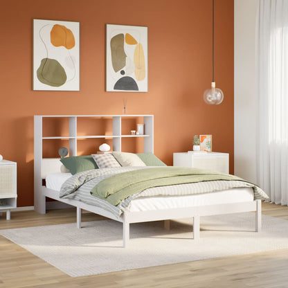 Letto Libreria senza Materasso Bianco 160x200 cm Legno di Pino | homemem39