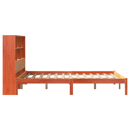 Letto Libreria senza Materasso Marrone Cera 120x190 cm in Pino