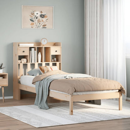 Giroletto con Libreria senza Materasso 75x190 cm in Legno Pino