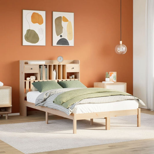 Letto Libreria senza Materasso 135x190 cm in Legno di Pino