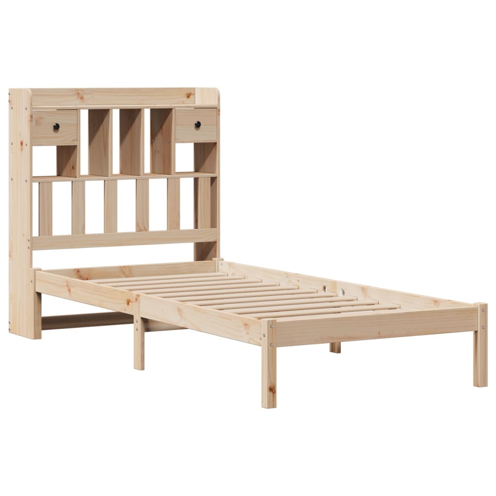 Letto Libreria senza Materasso 90x200 cm Legno Massello Pino | homemem39