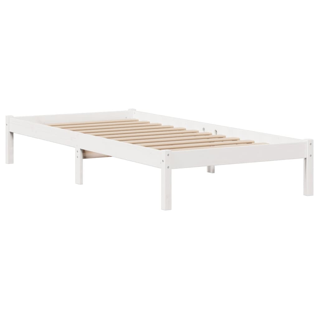 Letto Libreria senza Materasso Bianca 90x200 cm Legno di Pino - homemem39