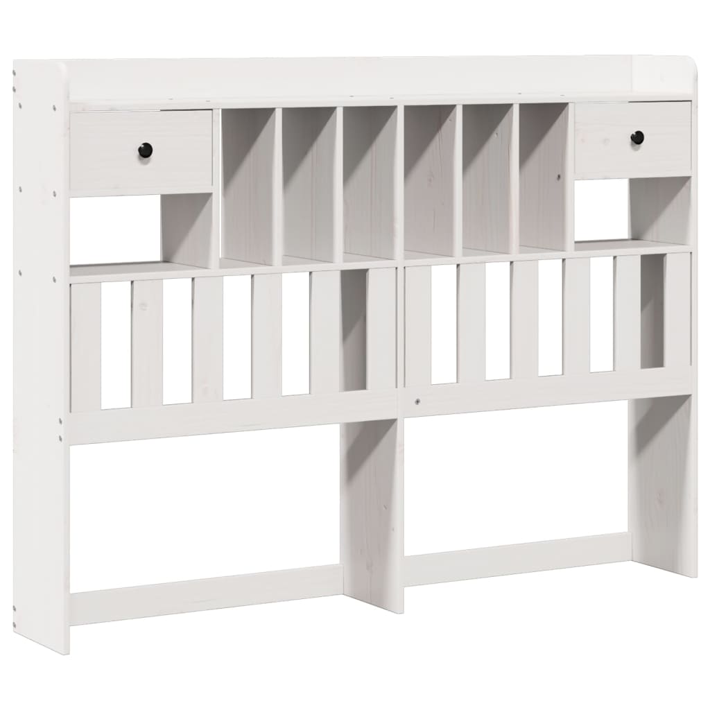 Letto Libreria senza Materasso Bianco 160x200 cm Legno di Pino | homemem39