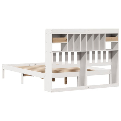 Letto Libreria senza Materasso Bianco 160x200 cm Legno di Pino | homemem39