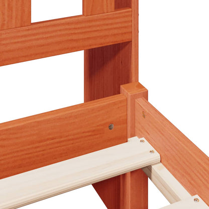 Letto Libreria senza Materasso Marrone Cera 160x200 cm in Pino - homemem39