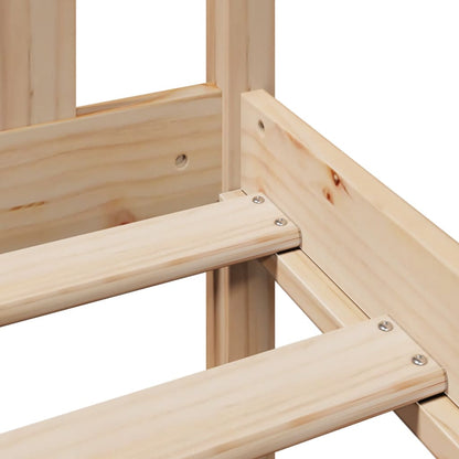 Letto Libreria senza Materasso 120x200cm Legno Massello di Pino - homemem39