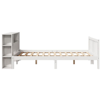 Letto Libreria senza Materasso Bianco 140x200 cm Legno di Pino