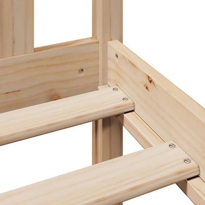 Letto Libreria senza Materasso 150x200 cm in Legno di Pino - homemem39