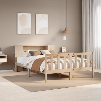 Letto Libreria senza Materasso 150x200 cm in Legno di Pino - homemem39