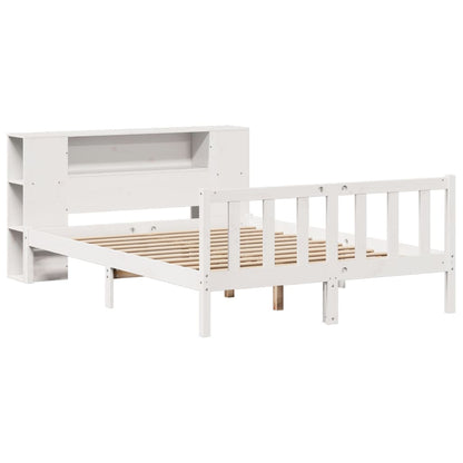 Letto Libreria senza Materasso Bianco 150x200 cm Legno di Pino - homemem39