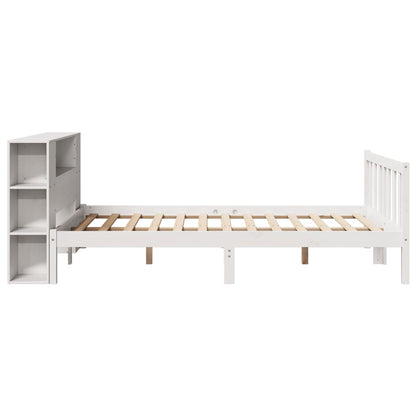 Letto Libreria senza Materasso Bianco 150x200 cm Legno di Pino - homemem39