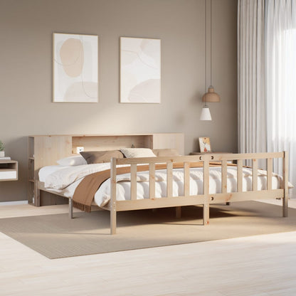Letto Libreria senza Materasso 180x200 cm in Legno di Pino - homemem39