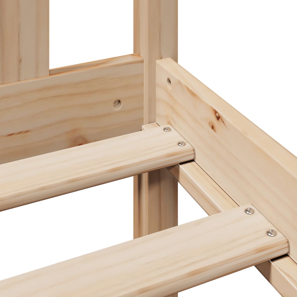 Letto Libreria senza Materasso 200x200 cm in Legno di Pino - homemem39