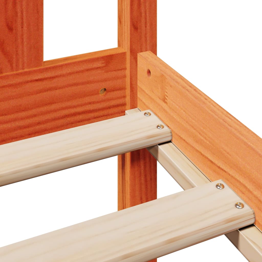 Letto Libreria senza Materasso Marrone Cera 120x190 cm in Pino - homemem39