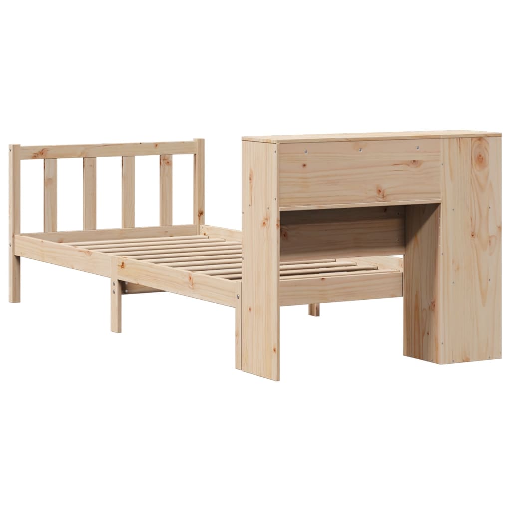 Letto Libreria senza Materasso 90x190 cm Legno Massello Pino