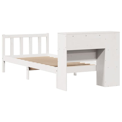 Letto Libreria senza Materasso Bianco 90x190 cm Massello Pino