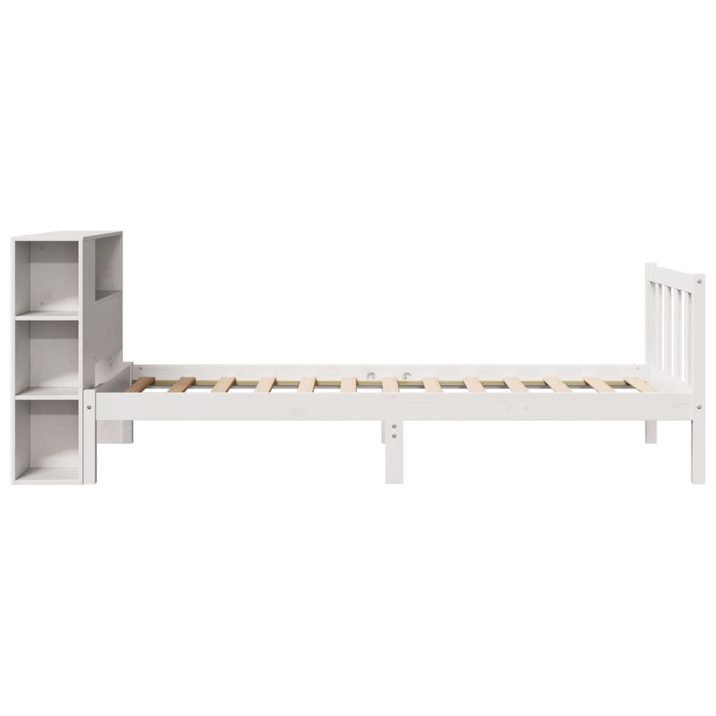 Letto Libreria senza Materasso Bianco 100x200 cm Legno di Pino - homemem39