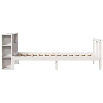 Letto Libreria senza Materasso Bianco 100x200 cm Legno di Pino - homemem39