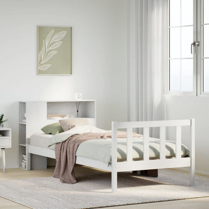 Letto Libreria senza Materasso Bianco 100x200 cm Legno di Pino - homemem39
