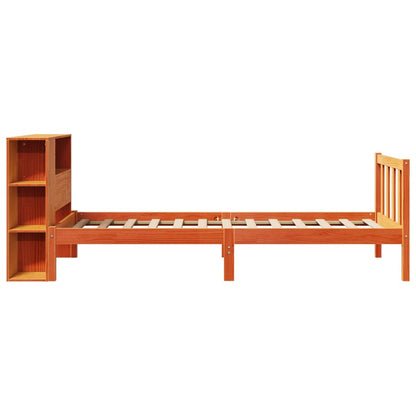 Letto Libreria senza Materasso Marrone Cera 75x190 cm in Pino - homemem39