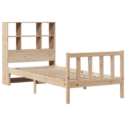 Letto Libreria senza Materasso 90x190 cm Legno Massello Pino