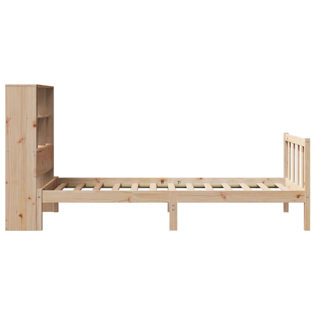 Letto Libreria senza Materasso 90x190 cm Legno Massello Pino