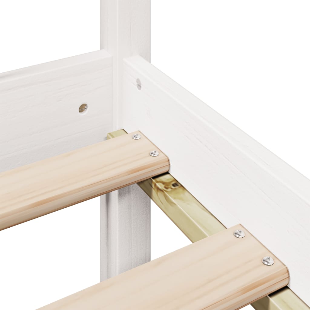 Letto Libreria senza Materasso Bianco 120x190 cm Legno di Pino - homemem39