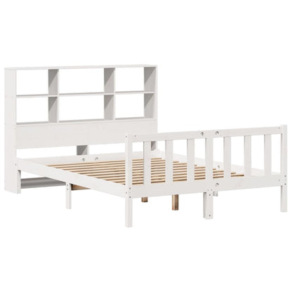 Letto Libreria senza Materasso Bianco 140x190 cm Legno di Pino - homemem39