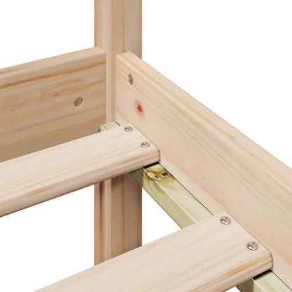 Letto Libreria senza Materasso 90x200 cm Legno Massello Pino - homemem39