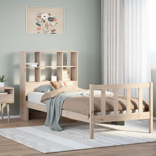 Letto Libreria senza Materasso 90x200 cm Legno Massello Pino - homemem39