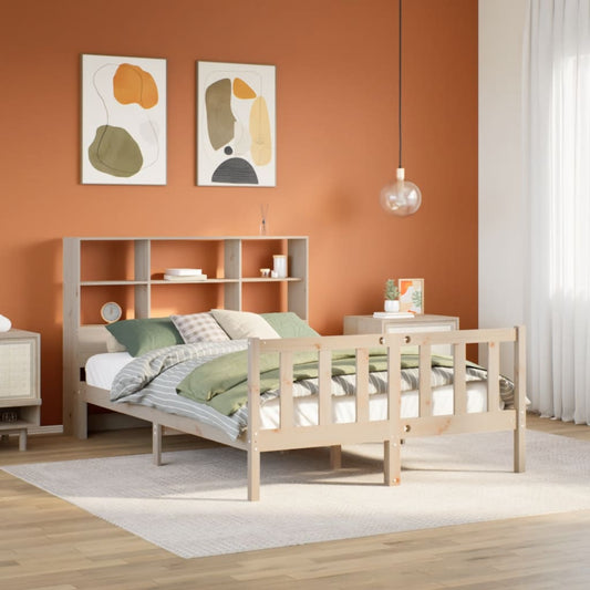 Letto Libreria senza Materasso 160x200 cm in Legno di Pino - homemem39