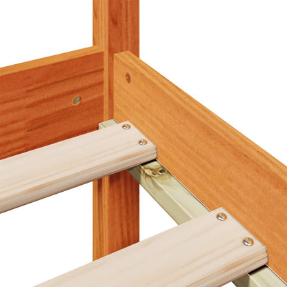 Letto Libreria senza Materasso Marrone Cera 90x200 cm in Pino - homemem39