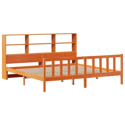 Letto Libreria senza Materasso Marrone Cera 180x200 cm in Pino - homemem39