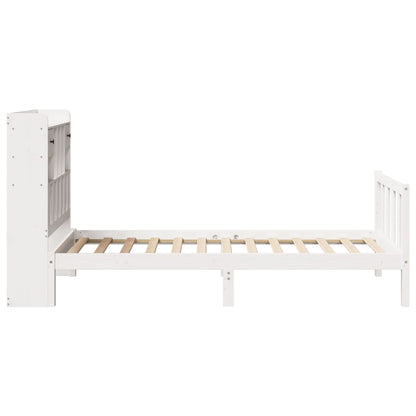 Letto Libreria senza Materasso Bianco 90x190 cm Massello Pino
