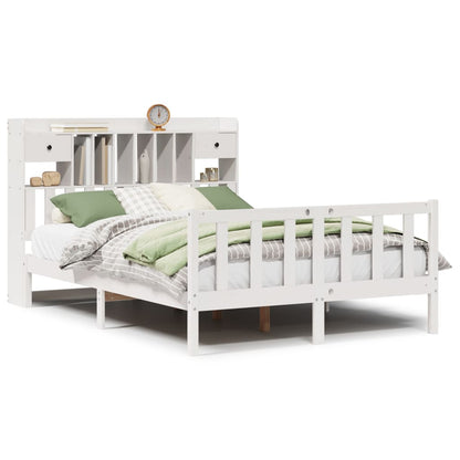 Letto Libreria senza Materasso Bianco 140x190 cm Legno di Pino - homemem39