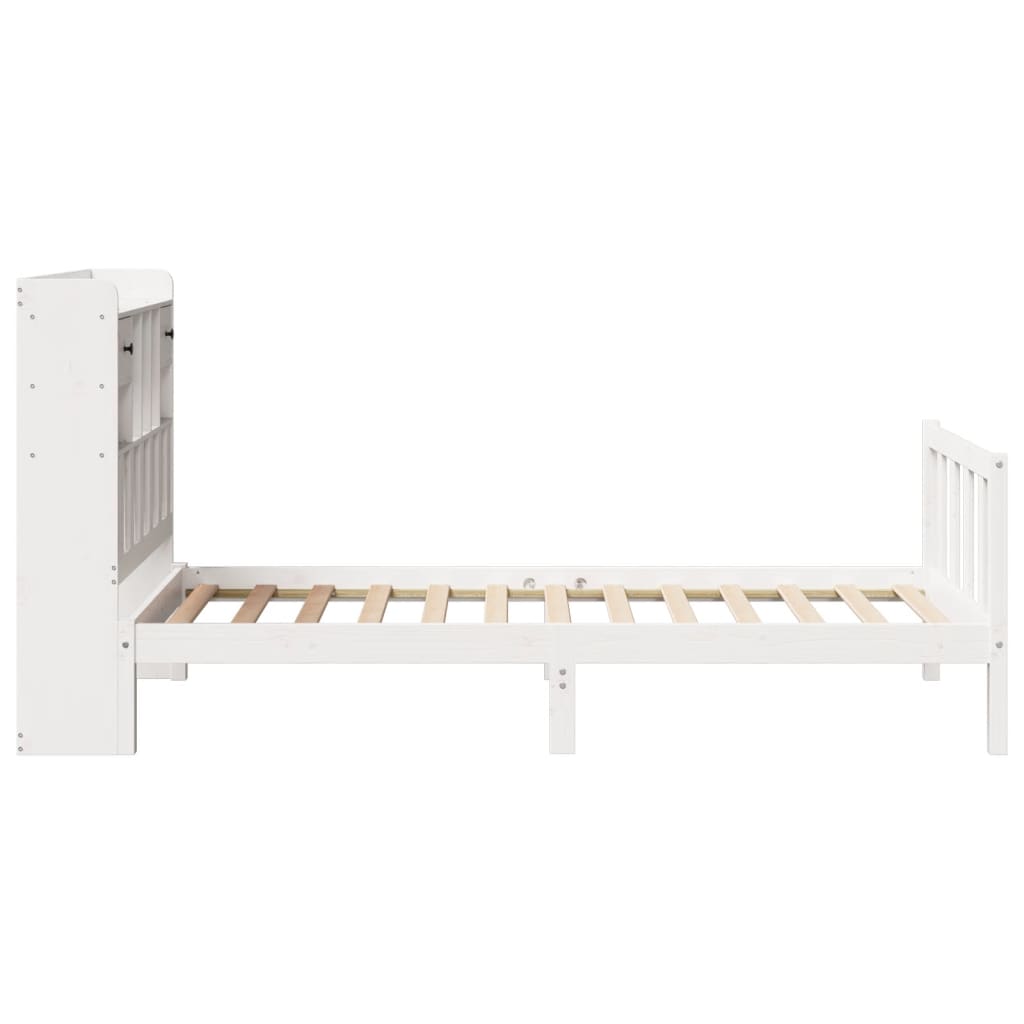 Letto Libreria senza Materasso Bianca 90x200 cm Legno di Pino - homemem39