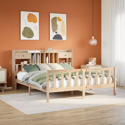 Letto Libreria senza Materasso 180x200 cm in Legno di Pino - homemem39