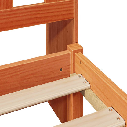 Letto Libreria senza Materasso Marrone Cera 75x190 cm in Pino - homemem39