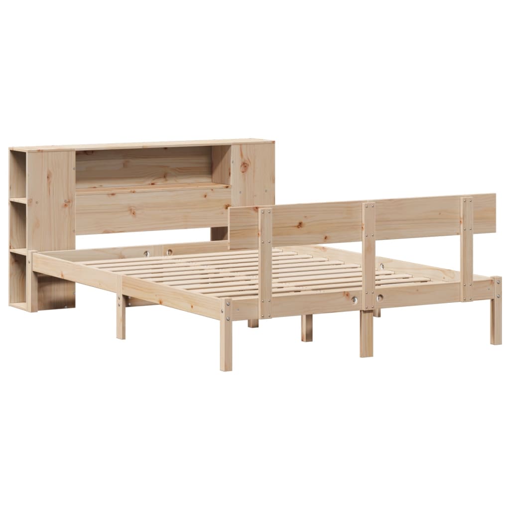 Letto Libreria senza Materasso 120x190cm Legno Massello di Pino - homemem39