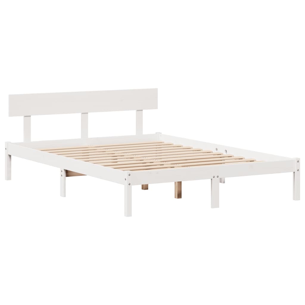 Letto Libreria senza Materasso Bianco 120x190 cm Legno di Pino - homemem39