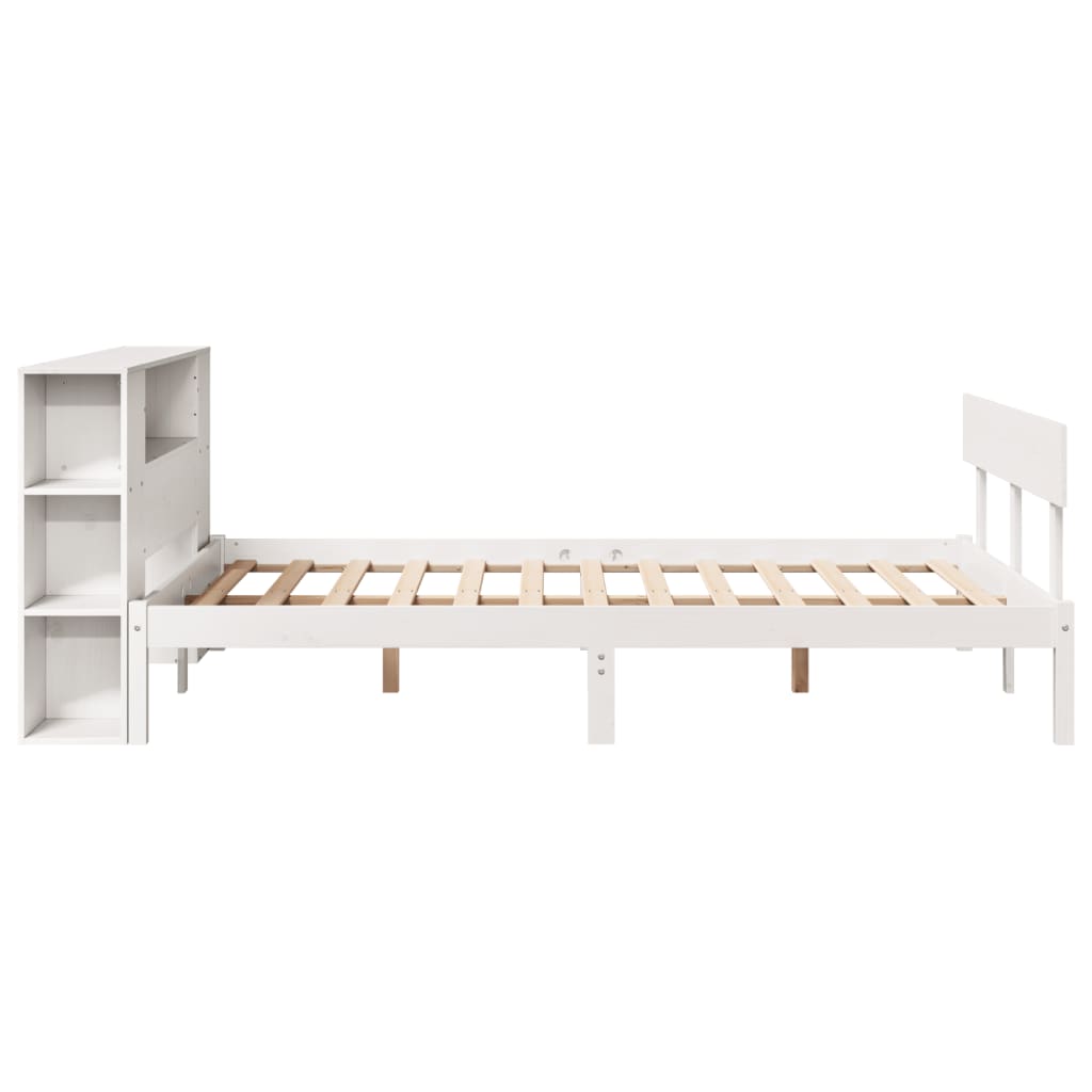 Letto Libreria senza Materasso Bianco 120x190 cm Legno di Pino - homemem39