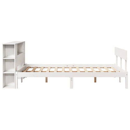 Letto Libreria senza Materasso Bianco 135x190 cm Legno di Pino - homemem39