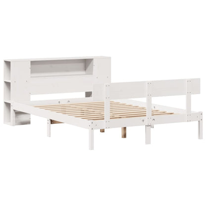 Letto Libreria senza Materasso Bianco 140x190 cm Legno di Pino - homemem39