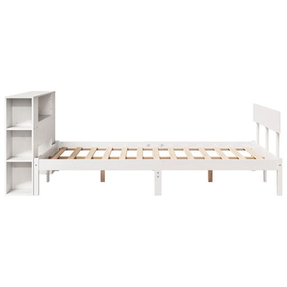 Letto Libreria senza Materasso Bianco 140x190 cm Legno di Pino - homemem39