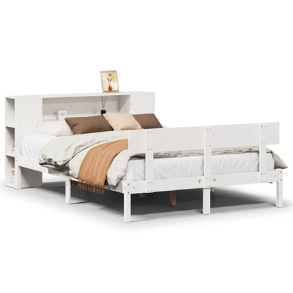 Letto Libreria senza Materasso Bianco 150x200 cm Legno di Pino - homemem39