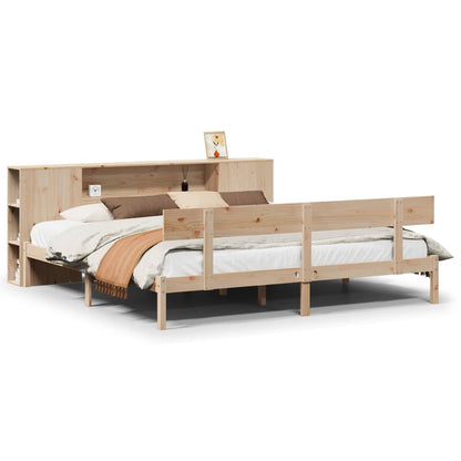 Letto Libreria senza Materasso 180x200 cm in Legno di Pino - homemem39