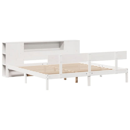 Letto Libreria senza Materasso Bianco 200x200 cm Legno di Pino - homemem39